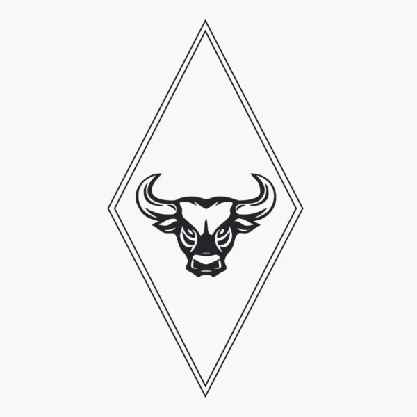 Bull zijschild - hoekschild sticker